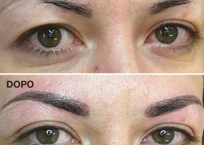 Trucco Semipermanente soprracciglia prima e dopo il trattamento | TRICODERMSOLUTIONS