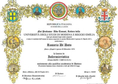 Laurea Infermieristica Rosy Di Dato Dermopigmentista Università UNIMORE Modena e Reggo Emilia